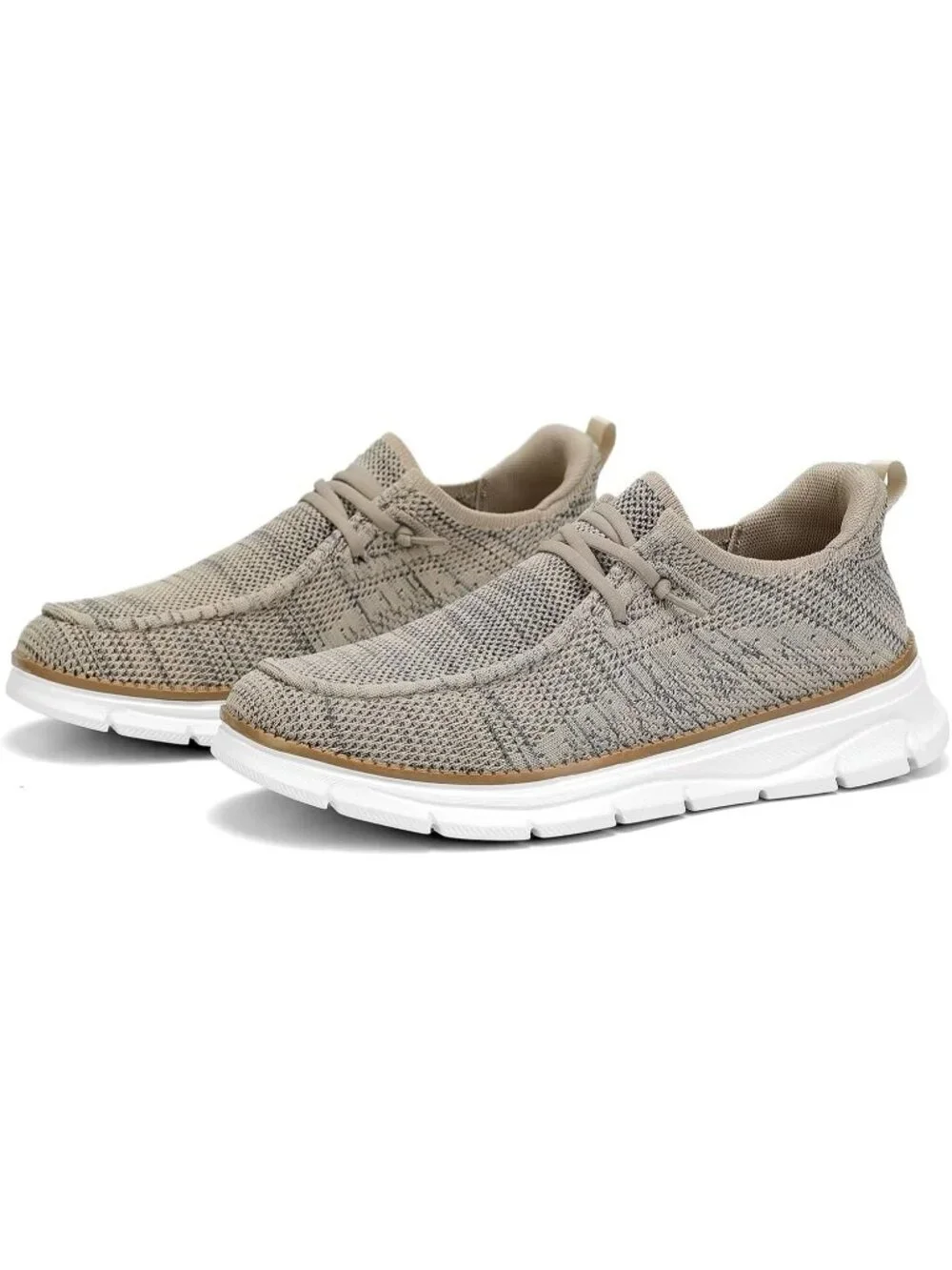 Men's Beige Tan Slip On Loafers Comfortable Boat Casual Walking Sneaker Shoes